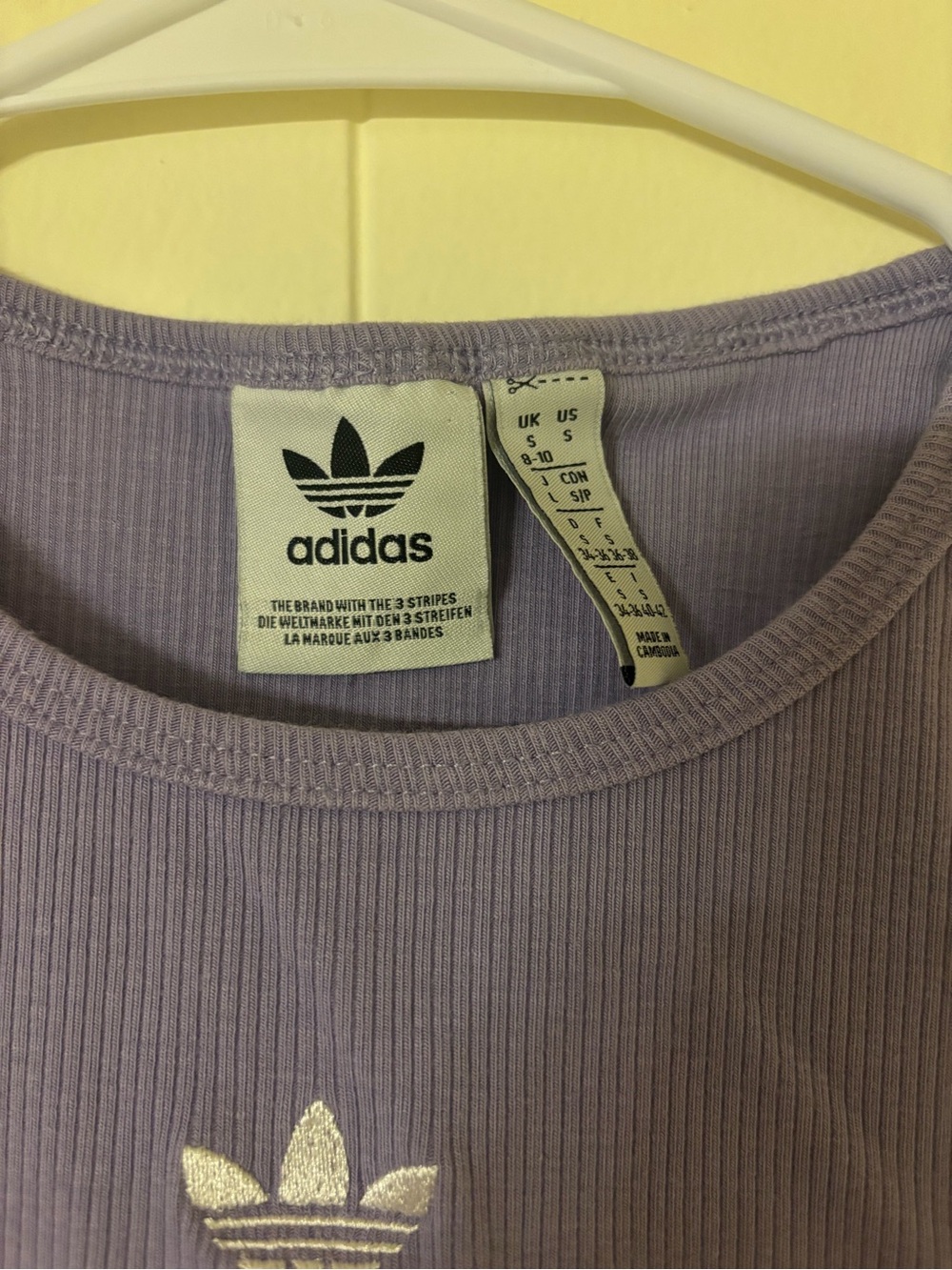 adidas Lavender Ribbed Racerback Crop Tank - Picture 3 of 4